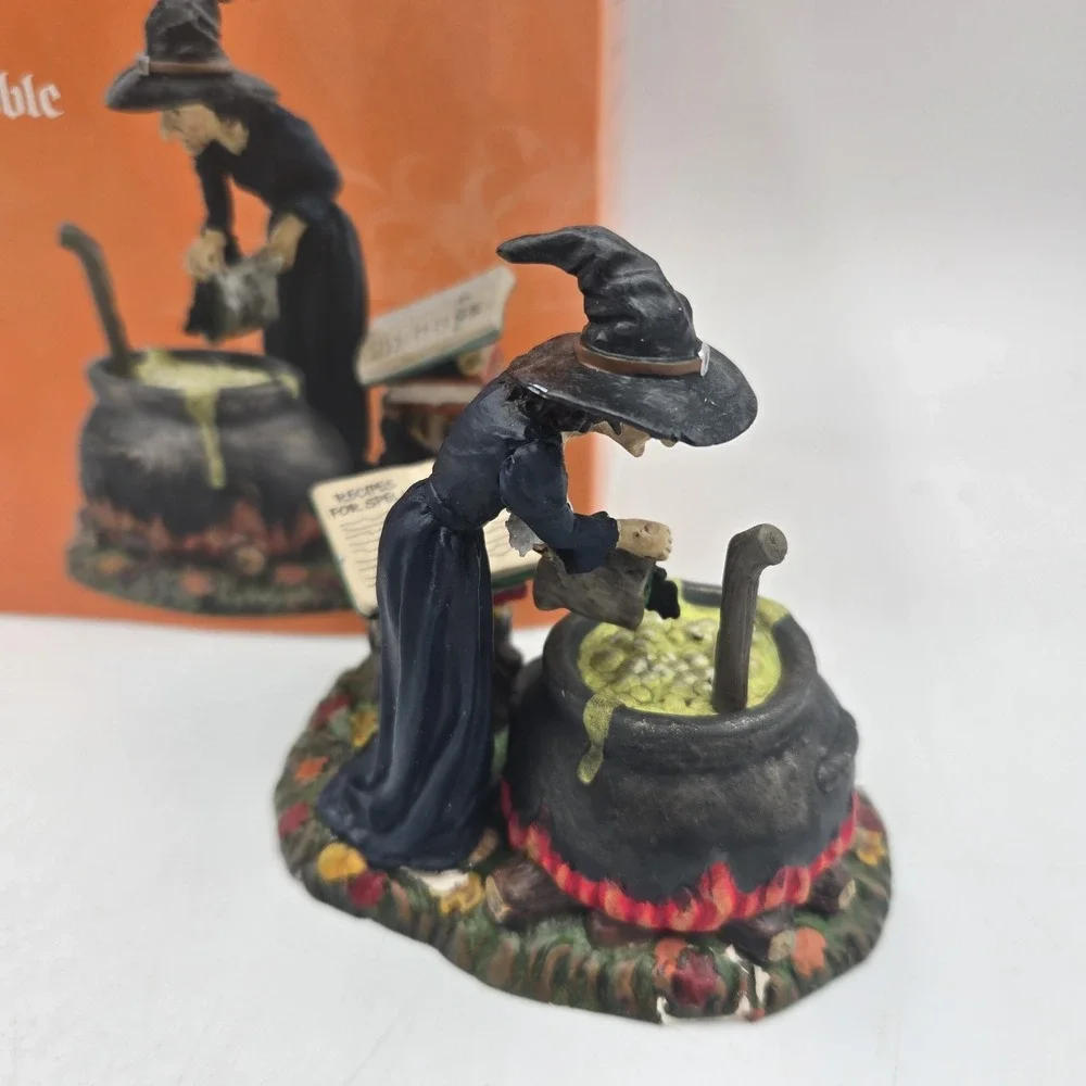 Vtg Dept 56 Fire Burn & Cauldron Bubble 4030764 Snow Village Halloween Witch